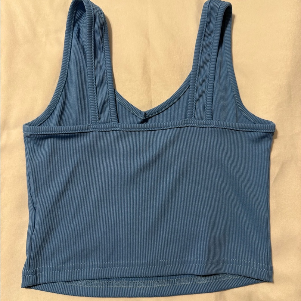 SHEIN Blue Ribbed Top - Picture 2 of 4